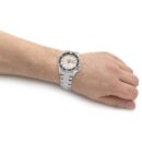 Seiko 5 Sports SKX Automatic Cream Dial Silver Steel Strap Watch For Men - SRPK31K1